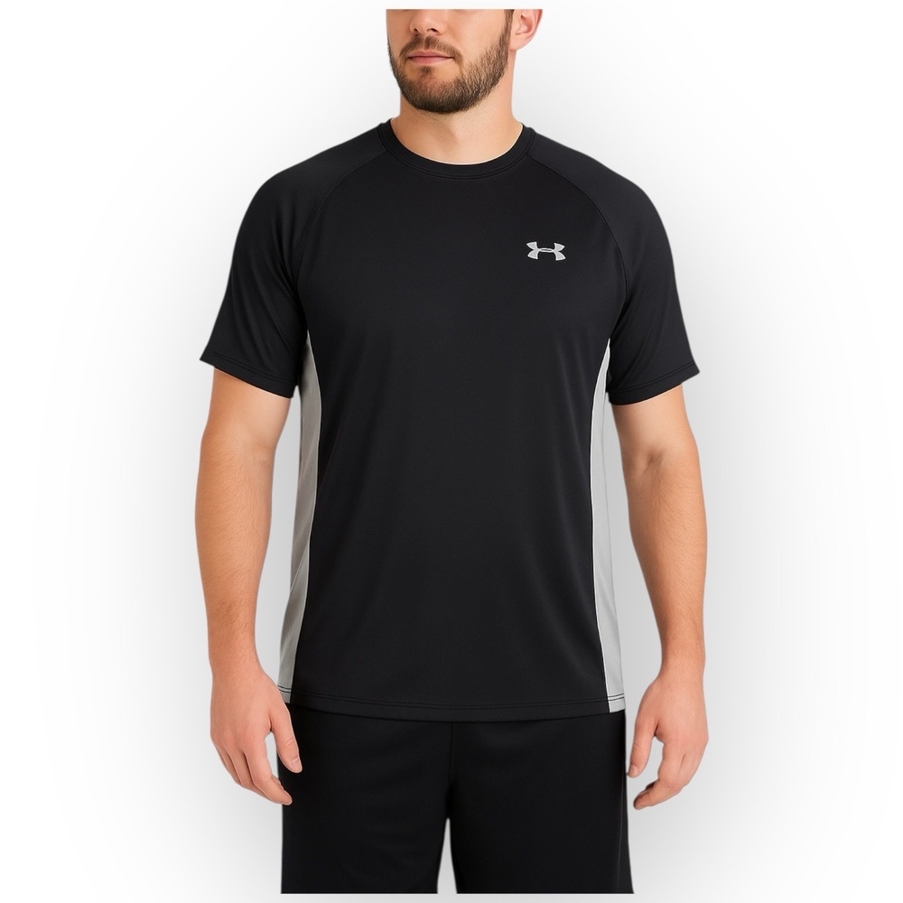 EUC Under Armour HeatGear Loose Fit Tee – Black/Gray – Size XL